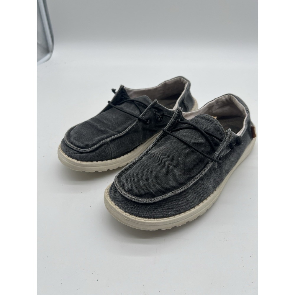 Hey Dude Wendy Chambray Off Black Comfortable Shoes 121414949 SIZE‎ 8